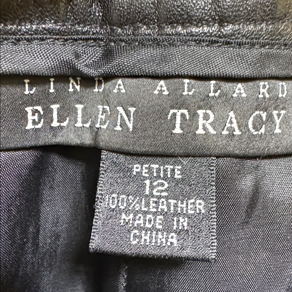 Black  Leather Pants by Ellen Tracy - Picture 3 of 12
